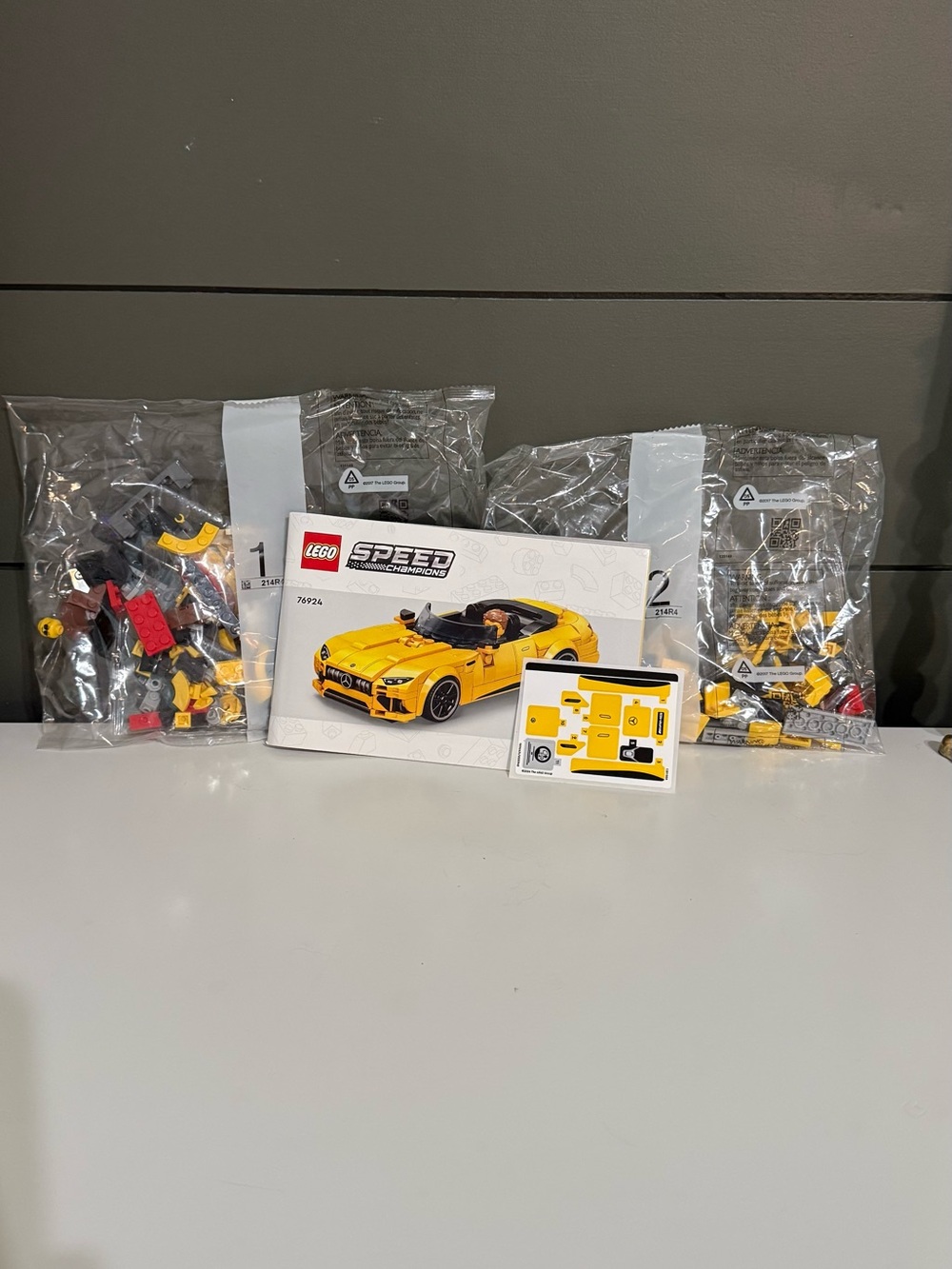 LEGO Yellow Speed Champions Sports Car Set with Sticker Sheet